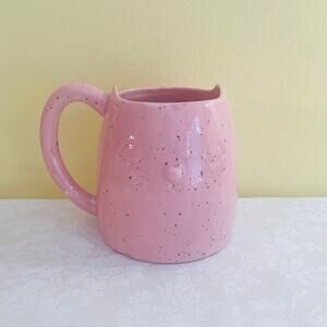 Pink Coffee Mug Cup Tea Speckled Molded Face Mugs Cups Pet